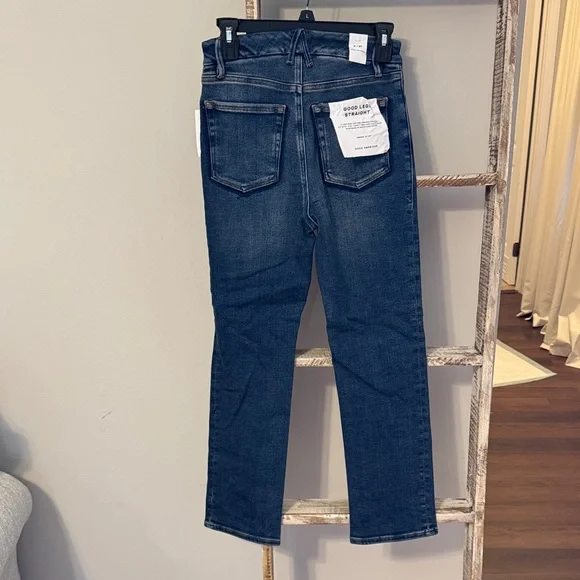 Good American Good Legs Straight Women's Blue Jeans - Picture 6 of 6